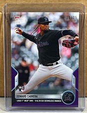 2022 TOPPS NOW #280 EDWARD CABRERA MARLINS ROOKIE 1st win Purple Parallel 22/25