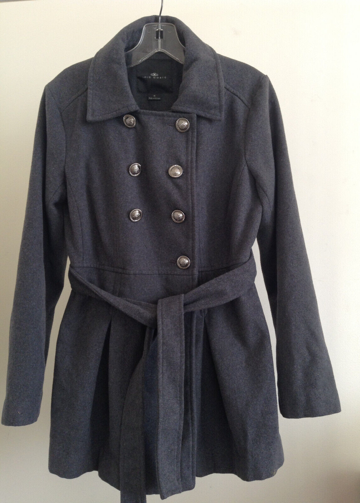 IRIS Basic Gray Wool Breasted Jacket Size M - image 1