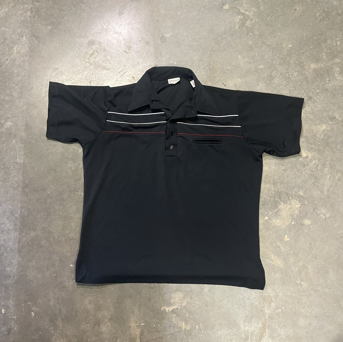 King Louie Embroidered Mens L Bowling Shirt Vtg 70s Black USA
