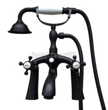Black Oil Brass Deck Mounted Bathroom Claw foot Tub Faucet Hand Shower ftf510
