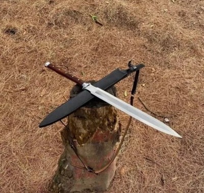 Custom Handmade Double Edged Full Tang Sword Carbon Steel Survival Viking Sword