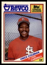 1988 Topps Revco League Leaders VINCE COLEMAN #3 St. Louis Cardinals