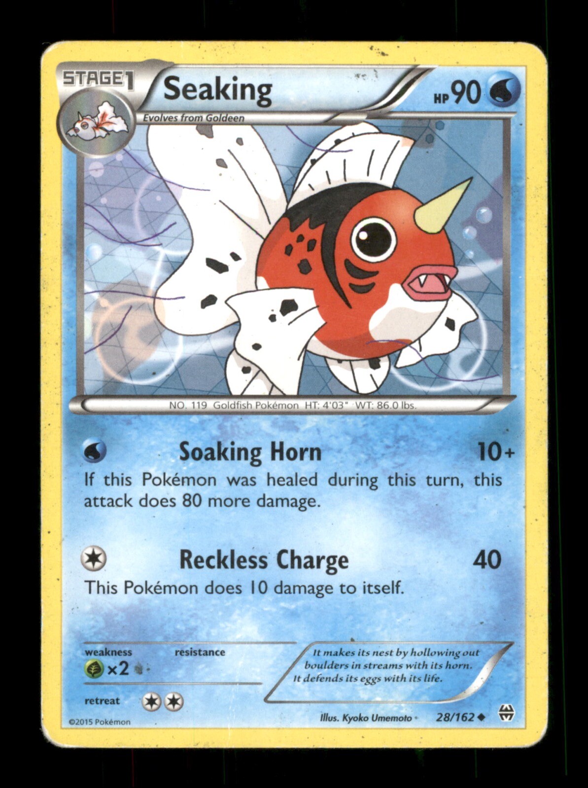 Seaking 28/162 Non-Holo Nintendo  Pokemon Trading Card TCG 