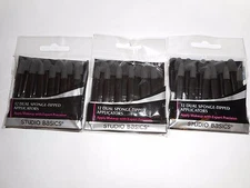 LOT OF 3 STUDIO BASICS PACKS OF 12 BLACK DUAL SPONGE-TIPPED APPLICATORS 36 TOTAL