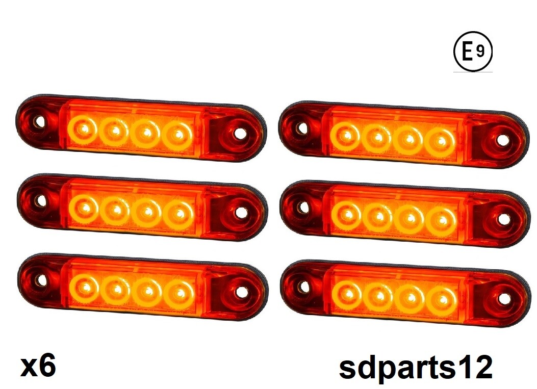 Feux rouge d'encombrement LED camion remorque VTT éclairage signalisation E9