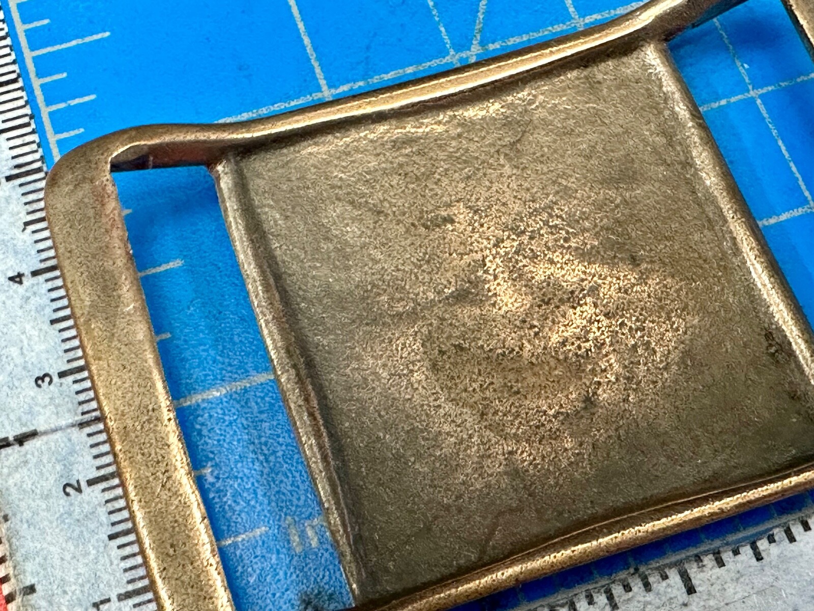 Vintage Unsigned Antique Solid Brass Rectangular … - image 9