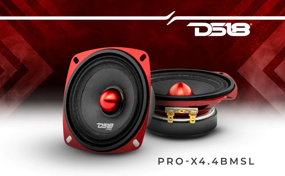 DS18 PRO-X4.4BMSL 4 Car Speaker Shallow Mid-Range Bullet 200 Watt