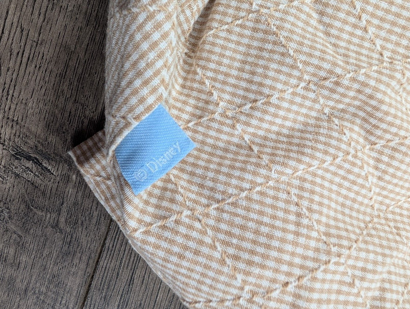 Kidsline Disney Tan Check Thick Fitted Crib Sheet