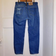 Vtg 80s LEVIS 505 36x30 Actual 34" Orange Tab Blue Jeans Faded Whisker USA Made