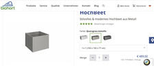 Set 2x biohort hochbeet quarz-grau metallic 102x102x77 -NEU original verpackt