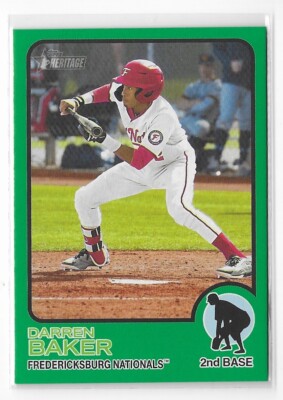 Darren Baker 2022 Topps Heritage Minors Green #96 /75 Numbered Parallel Rookie