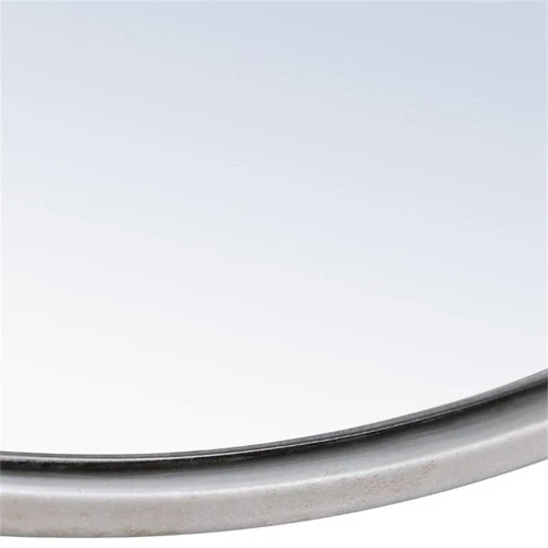Elegant Decor Rowan 24" Round Metal Frame Hooked Mirror in Silver - Picture 8 of 9