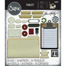 Sizzix Thinlits Die Set 666876 Vault Noteworthy by Tim Holtz