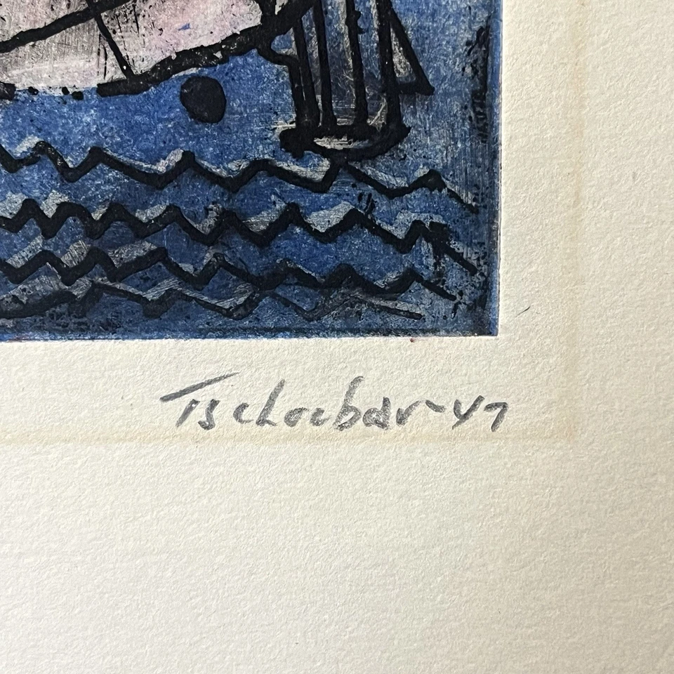 Nahum Tschacbasov assinado a lápis numerado 10/50 vintage arte impressa original - Imagem 4 de 4