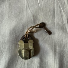 Small Vintage Secure 4 Lever Brass Handmade Padlock