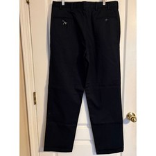 Berle Pleated Dress Pants Mens 36 Navy Blue Excellent Cuffed Cotton Trousers