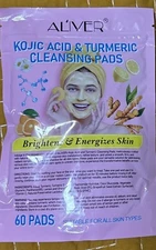 Al'iver Cleansing Pads Kojic Acid Turmeric Face Natural Gentle Smooth Firm Tones