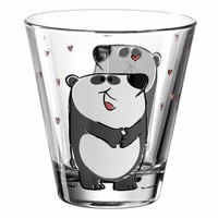 Leonardo Trinkglas Bambini Panda Kinderglas Glas Kalk-Natron Glas Bunt 120 Ml