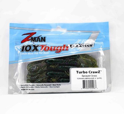Zman Soft K�der Turbo CrawZ 4 Zoll 6/Pack Sprayed Grass (2963)