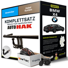 Für BMW X4 Typ F26 Anhängerkupplung abnehmbar +eSatz 13pol 07.2014-03.2018 Kit