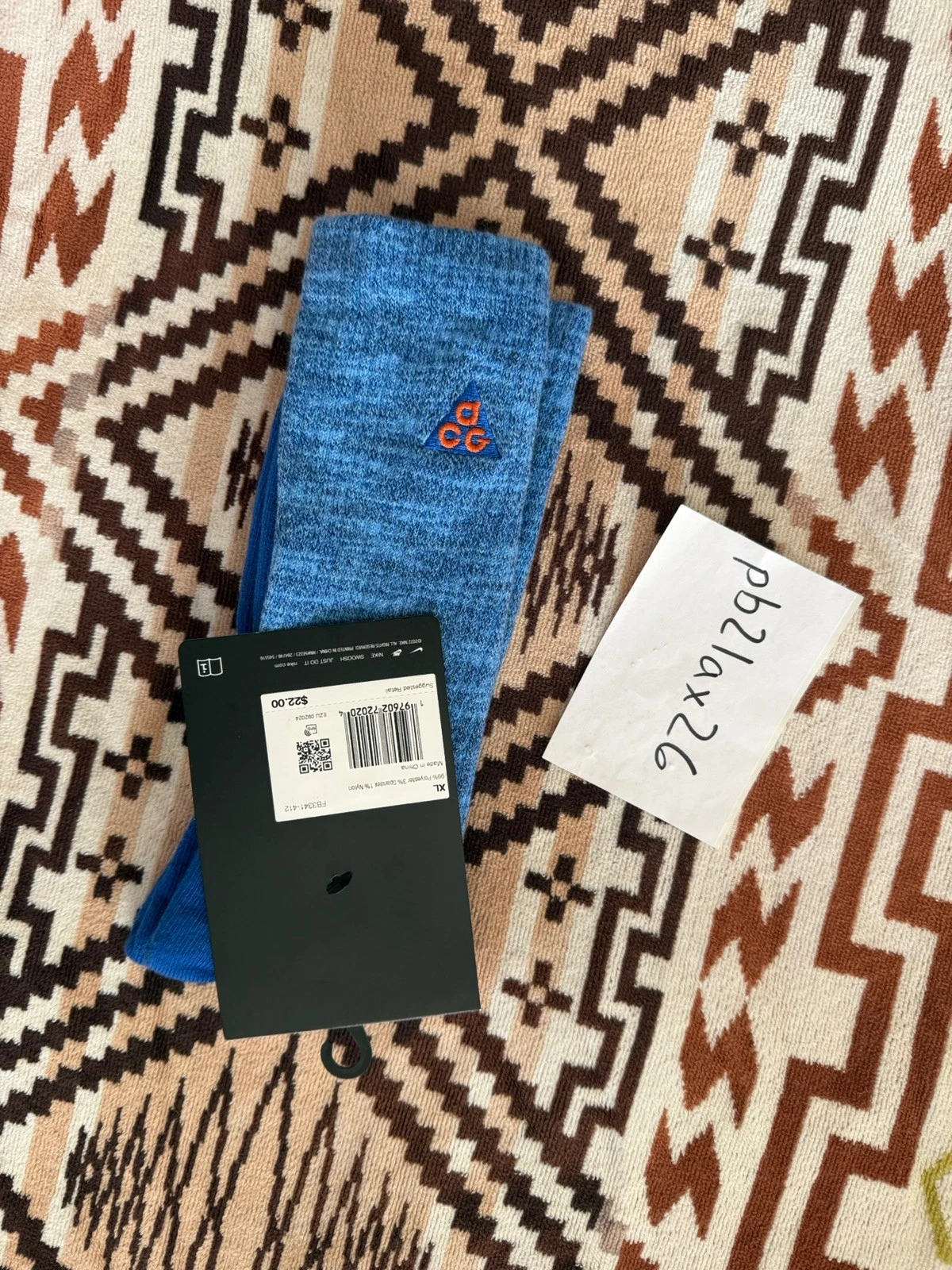 Nike Men's ACG Everyday Cushioned Crew Socks Size: XL (12-15) - FB3341 412 Blue