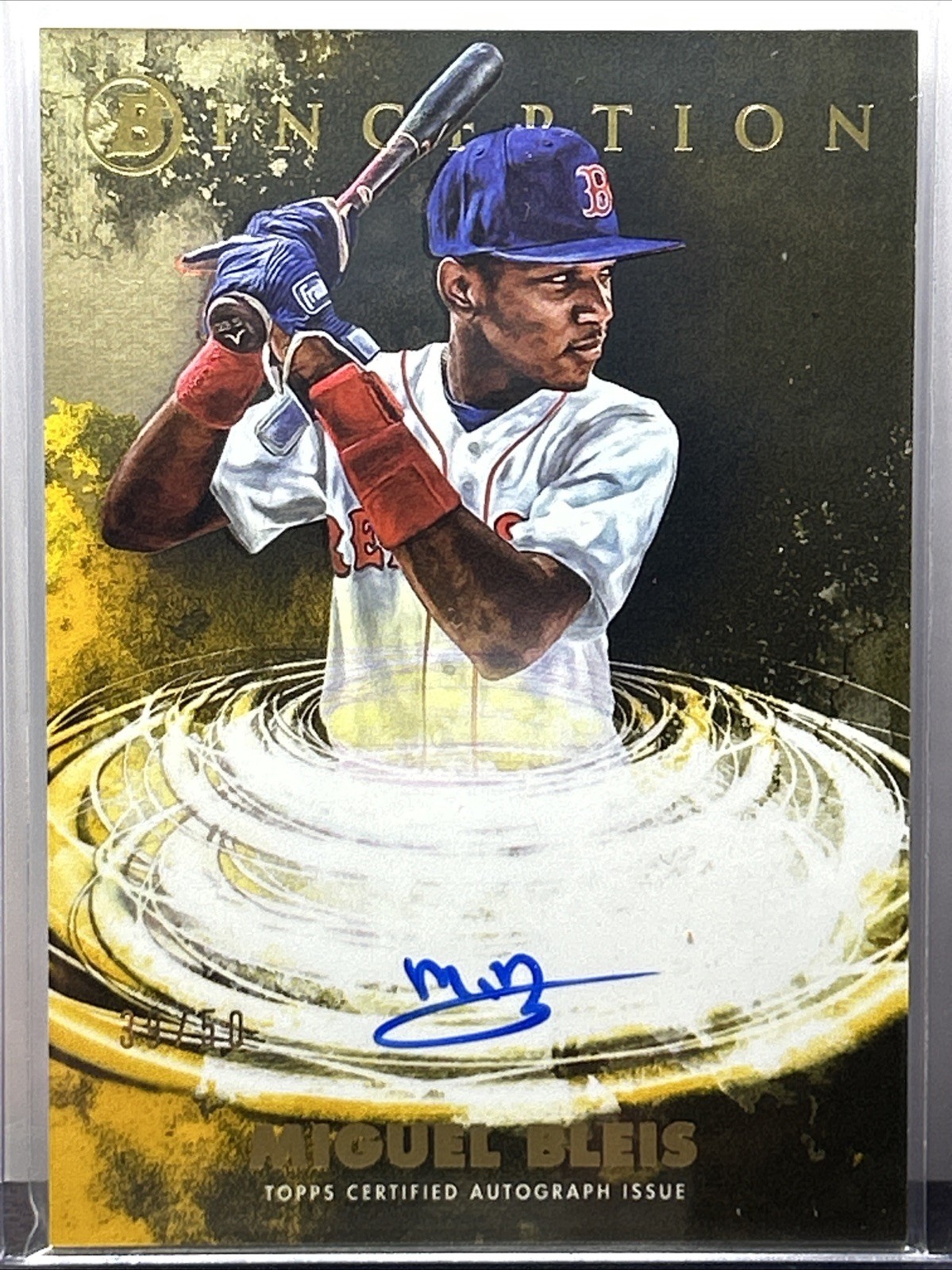 Miguel Bleis 2021 Bowman Inception Primordial Gold Autograph #39/50 #PPA-MB