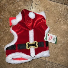 NWT, Merry & Bright Christmas Dog Costume Vest Harness Red Santa Suit Large