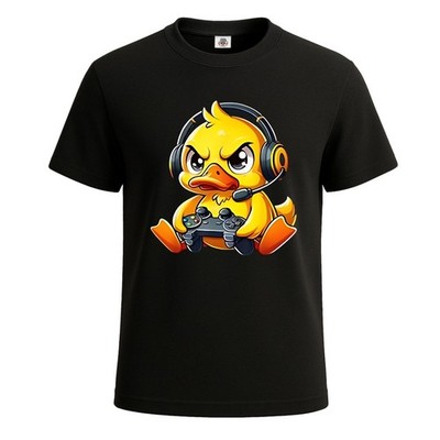 Süßes Duck Gamer Gaming-Thema Clipart - Digitales T-Shirt für Herren Neuheit T-Shirt Oberteil