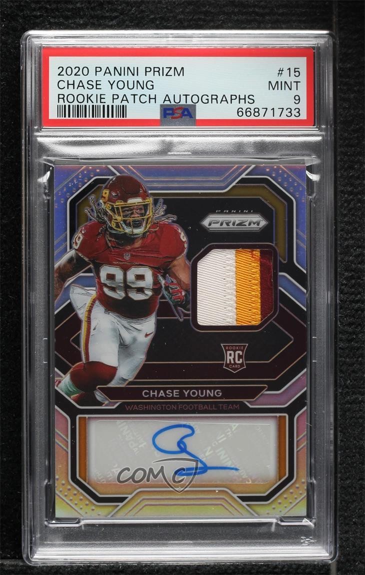 2020 Panini Prizm Rookie 56/99 Chase Young #15 PSA 9 MINT RPA Patch Auto RC 14do