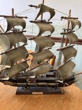 Vintage Model Boat HMS Victory Hand Made Wooden