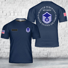 Custom Name US Air Force Retired Master Sergeant T Shirt 3D v5y 50