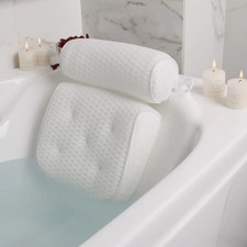 Spa Bathtub Pillow with Anti Slip Suction Cups for Neck and Back Support