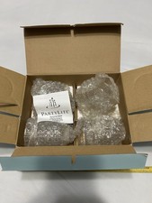 Vtg PartyLite Clear Glass Votive Candle Holders Set of 4 with Box