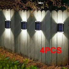 4pack Solar Powered Door Fence Wall Light LED Outdoor Garden Up Down Path Lamp