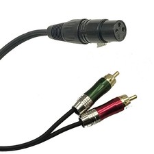 Dual Rca Male To Xlr Female Y Splitter Patch Cable Unbalanced 2 Rca/phono Plug T