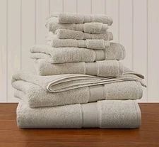 Madison Park 8 Piece Towel Set  Natura/Beige Color Bath/hand/washcloth Cotton 