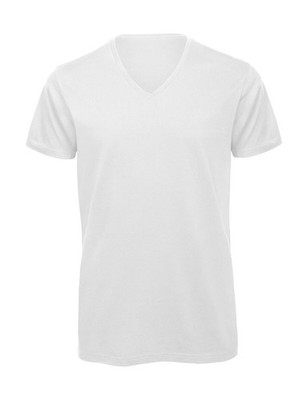 B&C Herren V-Neck T-Shirt organisch V-Ausschnitt bedruckbar TM044 NEU