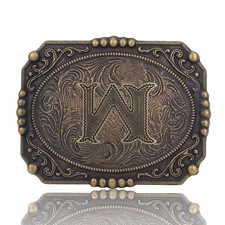 Western Cowboy Initial Letters A-Z Belt Buckle, Mens Belt Buckle Gifts for Hu...