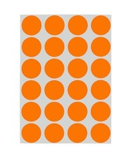 3/4 Inch Circle Sticker Labels, Easy to Write On Round 3/4" Diameter Orange