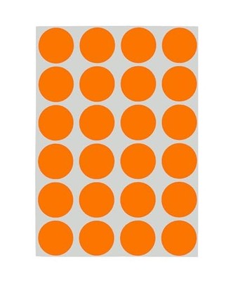  3/4 Inch Circle Sticker Labels, Easy to Write On Round 3/4'' Diameter Orange