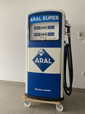 1961 Aral Tanksäule   Zapfsäule Super Benzin Retro Werbeschild Restauriert