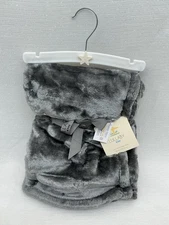 Lullaby Kids Gray Luxury Velvet Baby Blanket Plush Security Lovey Grey Unisex