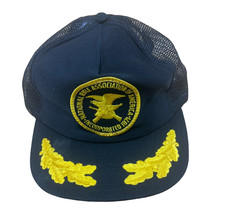 Vintage NRA National Rifle Association Patch Trucker Hat Snapback Gold Leaf Viso