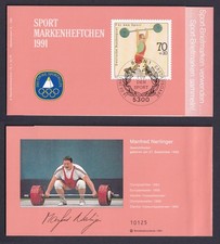Bund Sport Markenheftchen 6x 1499 70+ 30 Pf 1991 ESST Bonn
