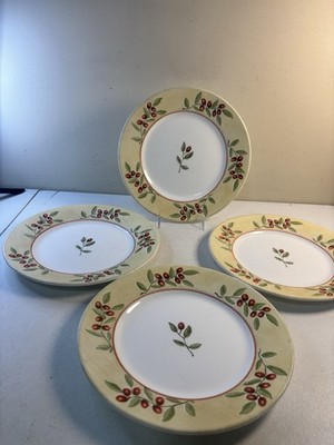 Corelle Ultra Radiance Vitrelle 10.75  Dinner Plates Berries Set Of 4 HTF!