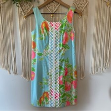 LILLY PULITZER Cathy Shift Dress Pool Blue Pink Lemonade Women’s Size 00