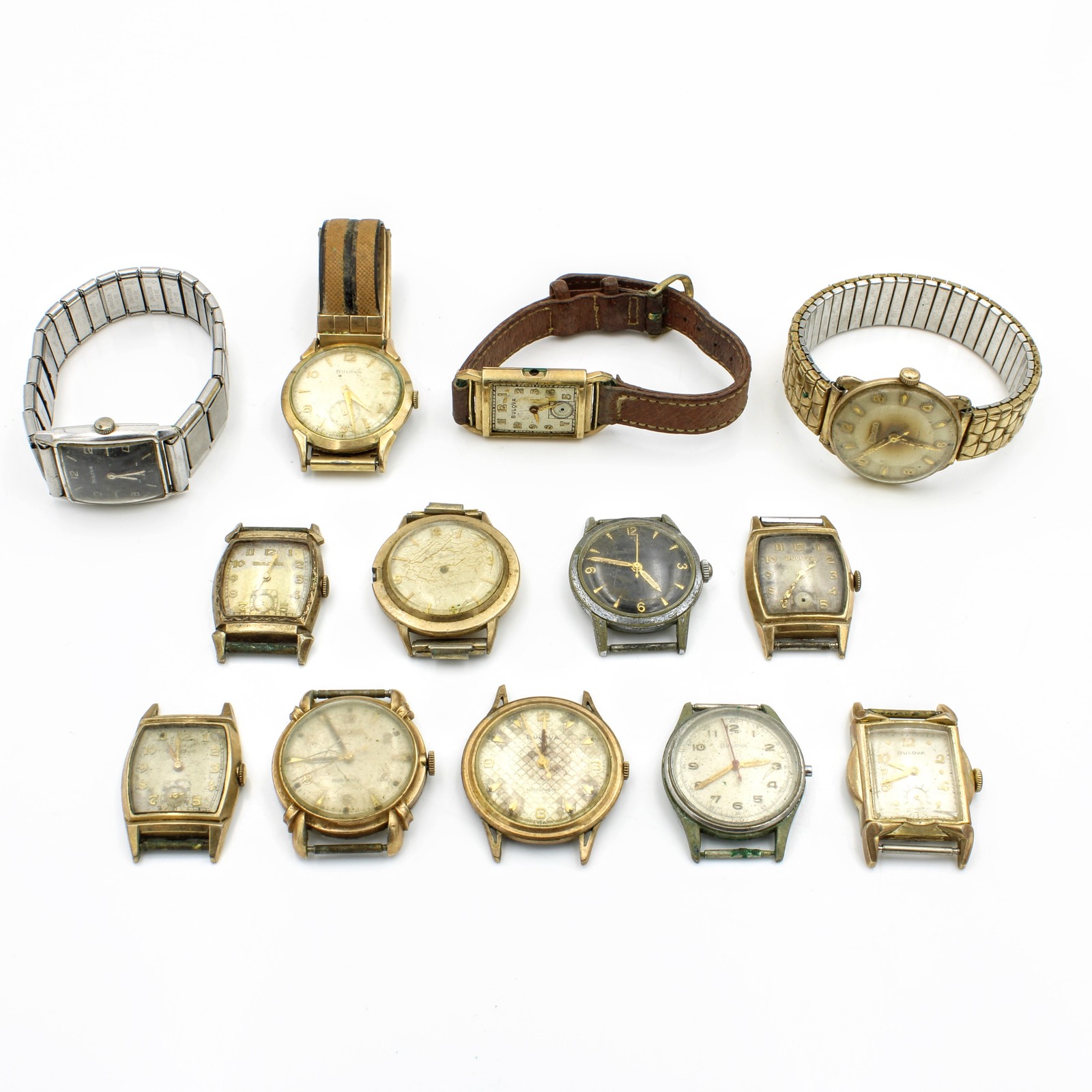 of Vintage Bulova Automatic Manual 13 Lot 5.5-6.75in Size #WB3701-4 Wristwatch - vintagewatches.pk