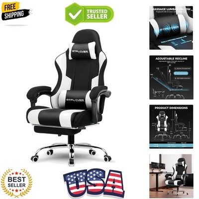 Gaming Chair, Computer Chair with Footrest and Lumbar Support, Height Adjusta...