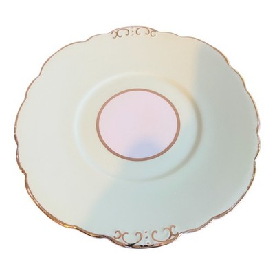 Crown Bone China Sammelteller gewellter Rand Goldrand EU 12 A Bodenstempel