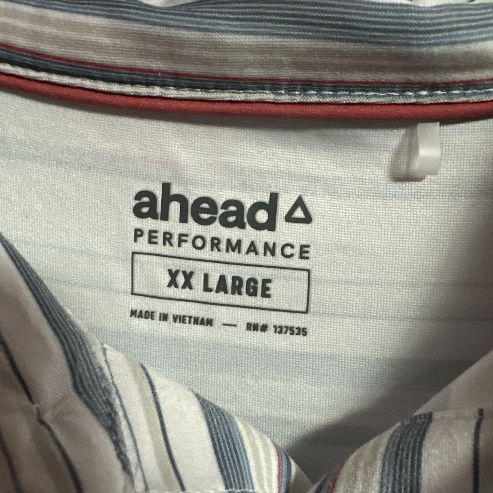 Ahead Performance Golf Polo Striped Pattern Embro… - image 4